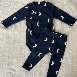 Organic Zoo black midnight bodysuit and leggins